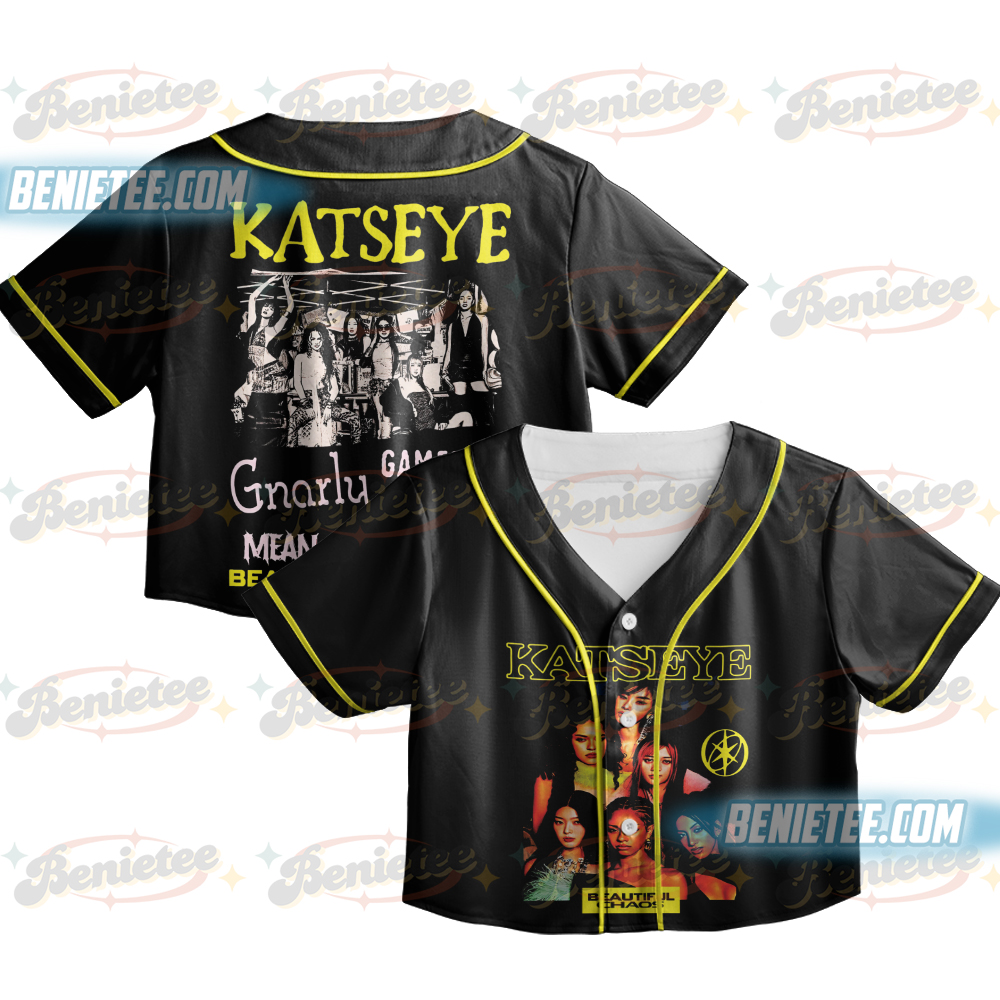 Katseye Merch Beautiful Chaos Baseball Croptop Graphic T-shirt