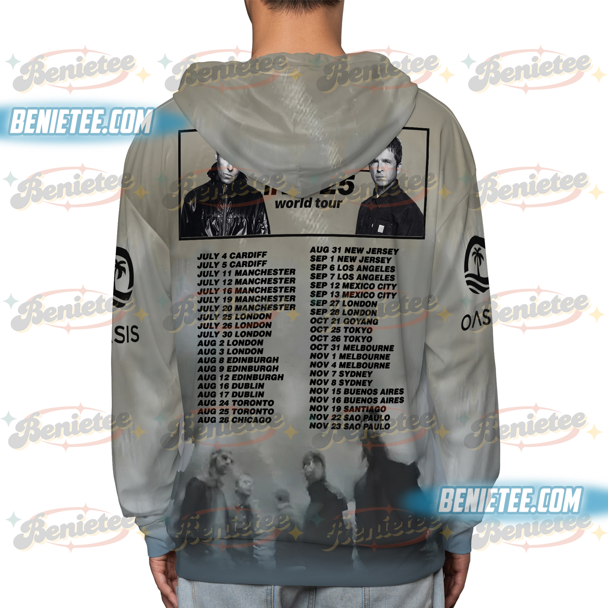 Oasis Live World Tour 2025 Hoodie Shirt - Image 3
