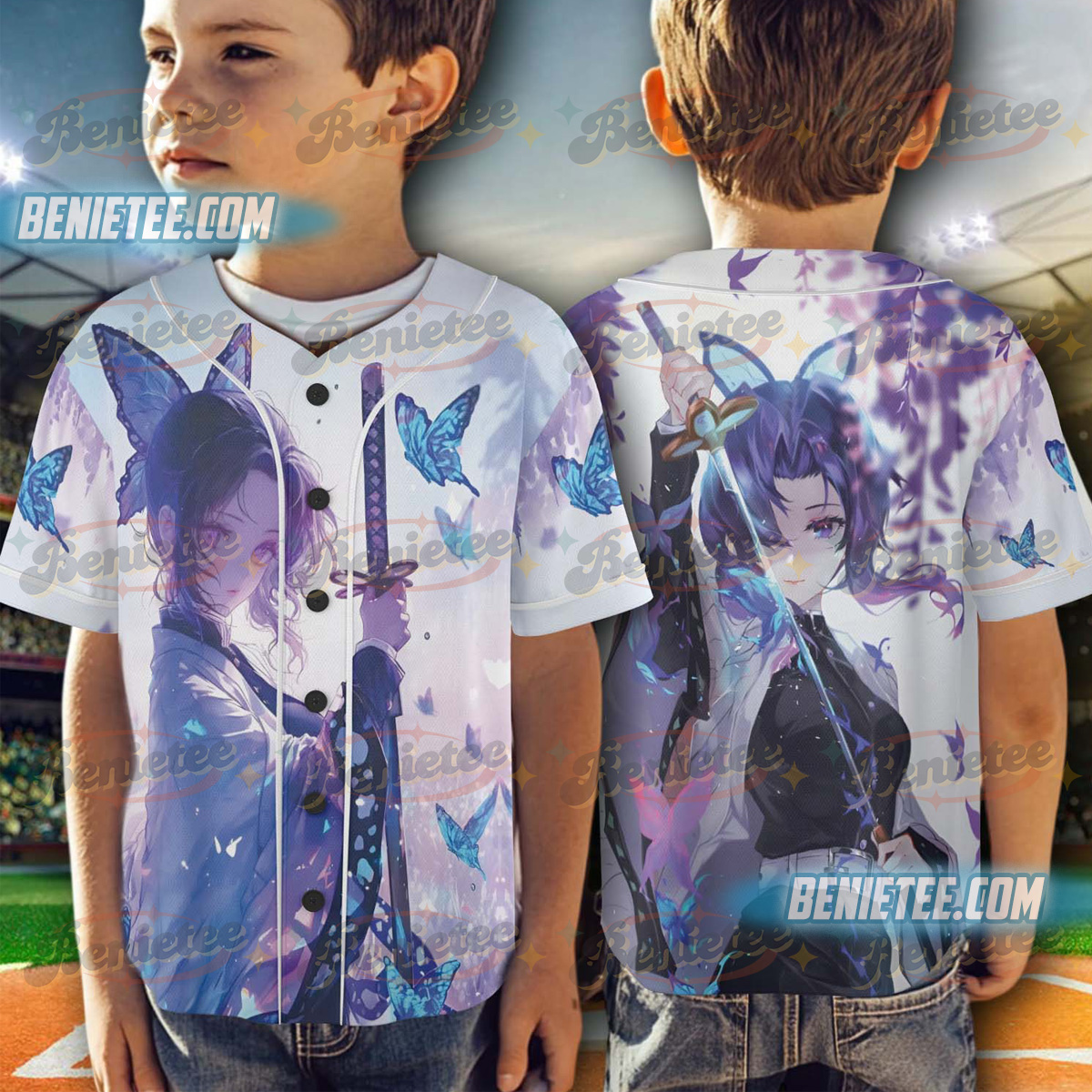 Toyo Cosplay Demon Slayer Kochou Shinobu Jersey Men Women 3D Baseball Jersey - Image 5