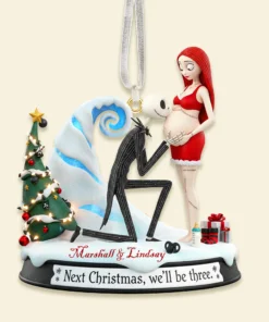 Alternative view of Jack And Sally Christmas Ornament, Nightmare Couple Ornament, Humorous Christmas Tree Decor