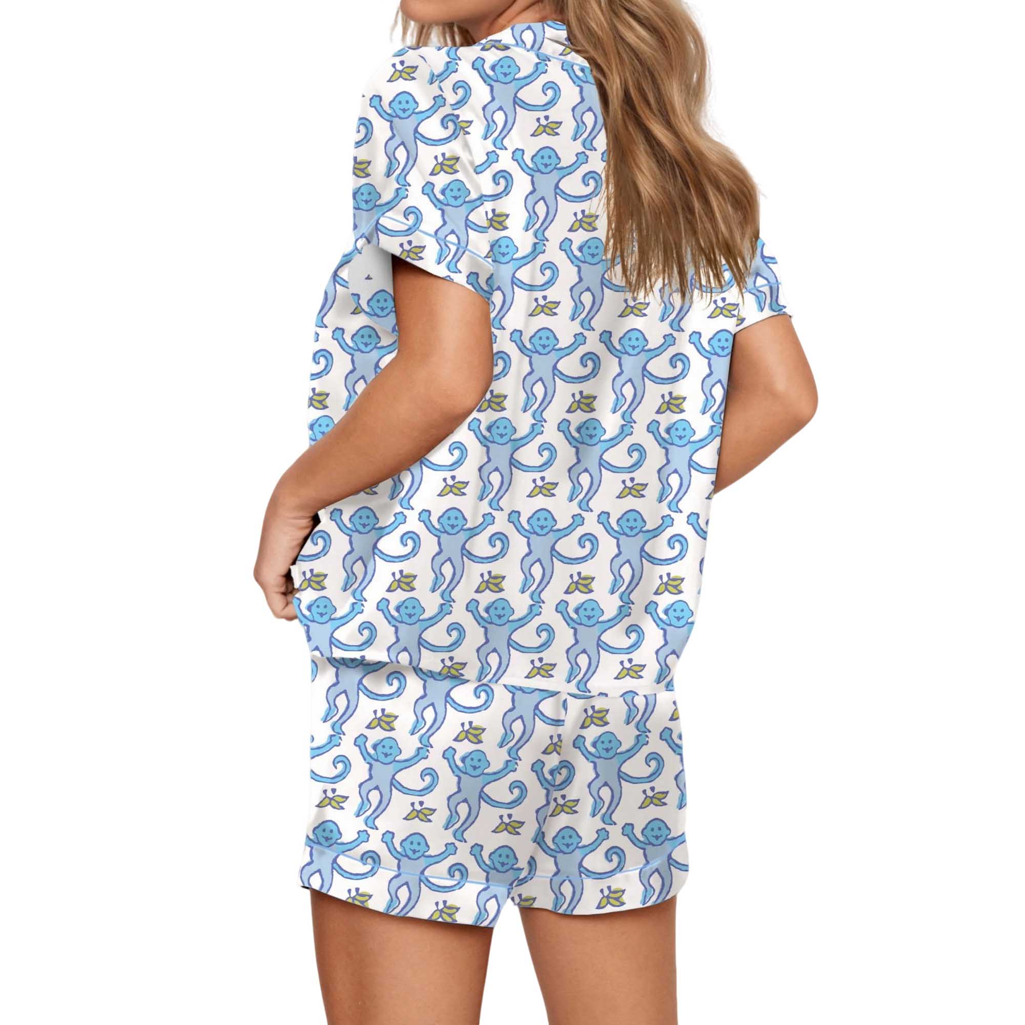Monkey Satin Pajama Set For Women - Image 5