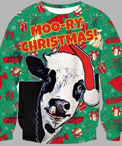 Moo-ry Christmas Ugly Sweater