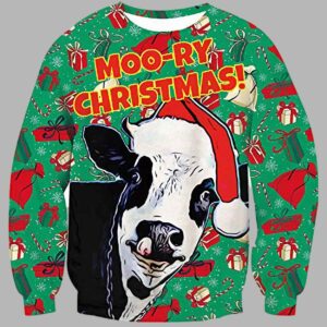 Alternative view of Moo-ry Christmas Ugly Sweater - gullprint.com