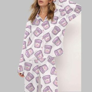 Moon Beam Ice Cream Silky Satin Pajama Set