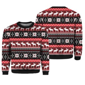 Alternative view of Moose Christmas Party Ugly Christmas Sweater - Grishko.com