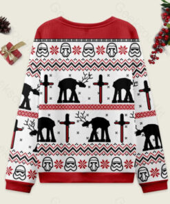 Alternative view of Moose Walker Ugly Christmas Fuzzy Fleece Sweatshirt