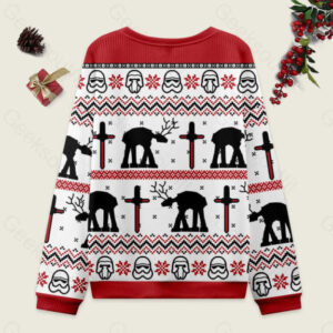 Alternative view of Moose Walker Ugly Christmas Fuzzy Fleece Sweatshirt