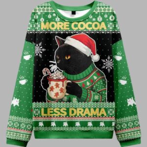 More Cocoa Less Drama Ugly Christmas Sweater - gullprint.com