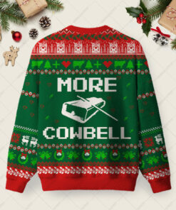 Alternative view of More Cowbell Ugly Christmas Fuzzy Fleece Sweatshirt