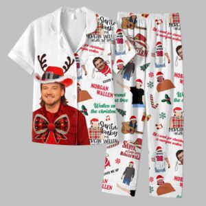 Alternative view of Morgan Wallen Merry Christmas Button Pajamas Set