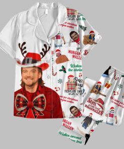 Morgan Wallen Merry Christmas Button Pajamas Set