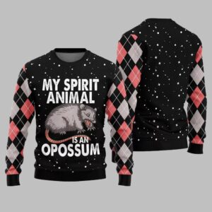 Alternative view of My Spirit Animal Is An Opossum Ugly Sweater Christmas 2025 - Grishko.com