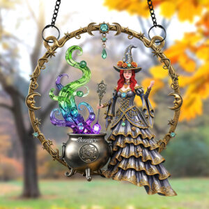 Alternative view of Mystic Witch Suncatcher Ornament – Personalized Gifts For Witch Lovers 02naqn140725