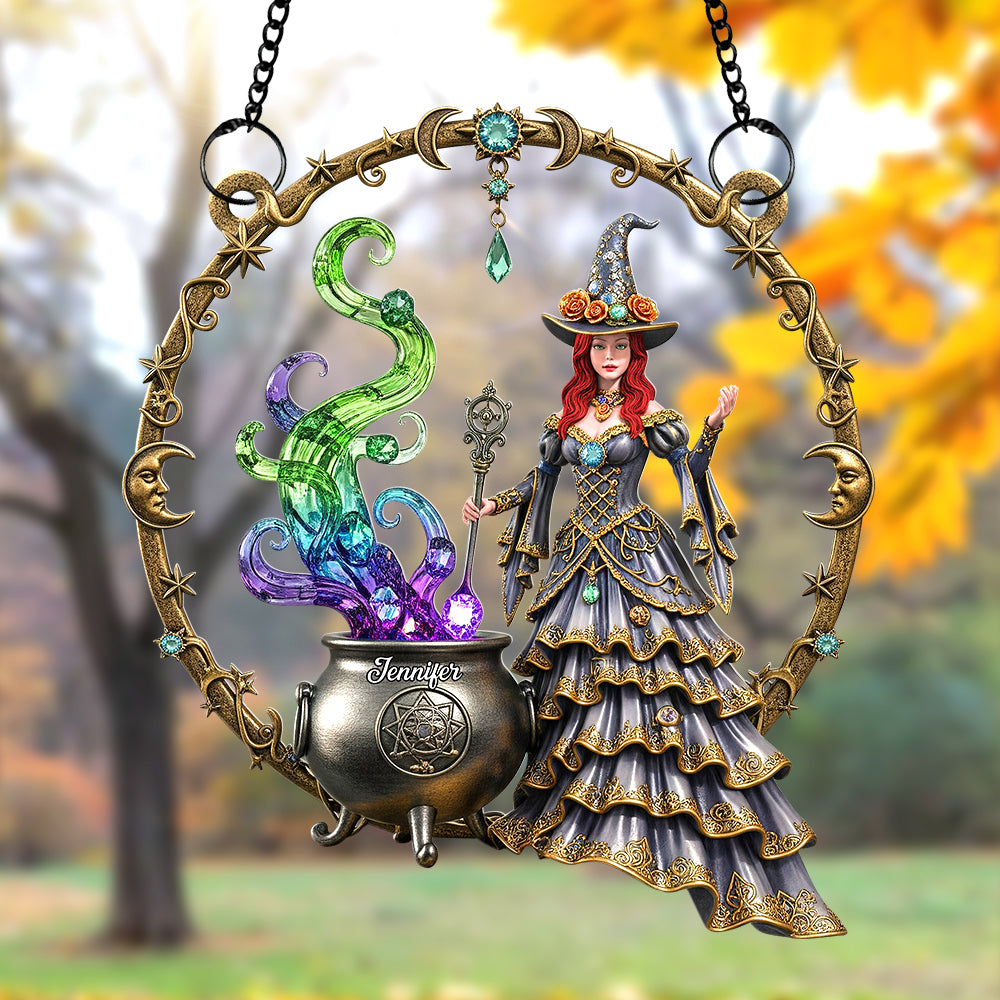 Alternative view of Mystic Witch Suncatcher Ornament – Personalized Gifts For Witch Lovers 02naqn140725
