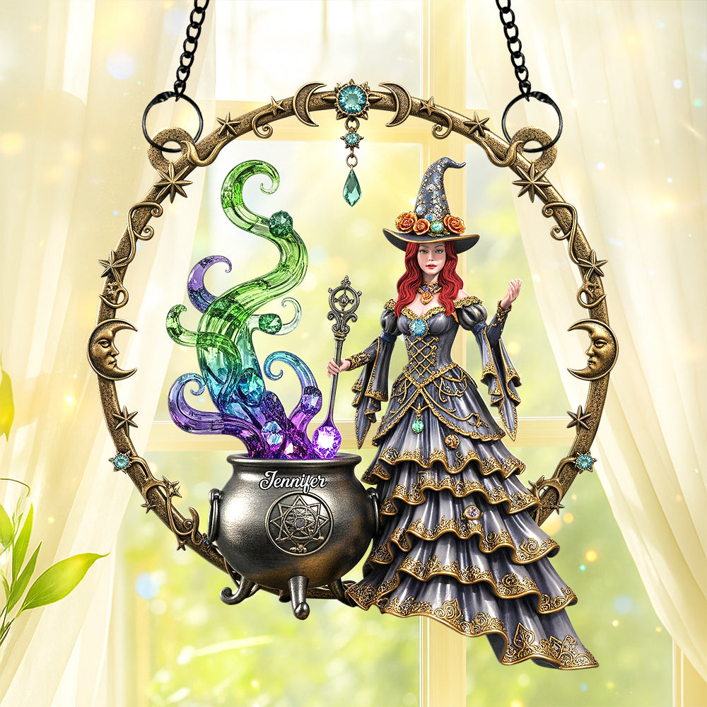 Mystic Witch Suncatcher Ornament – Personalized Gifts For Witch Lovers 02naqn140725 - Image 3