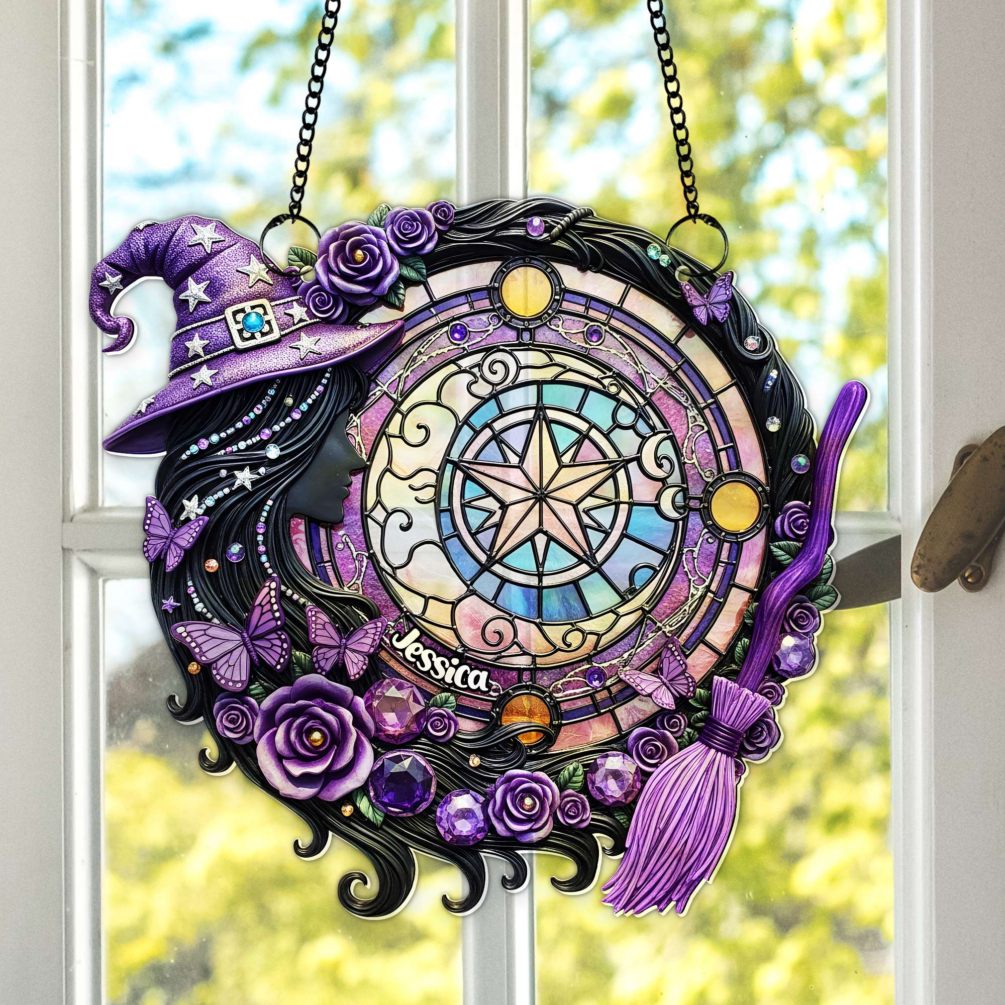 Mystical Witch Suncatcher - Personalized Gifts For Witch Lovers 10TOLU150725 - Image 4