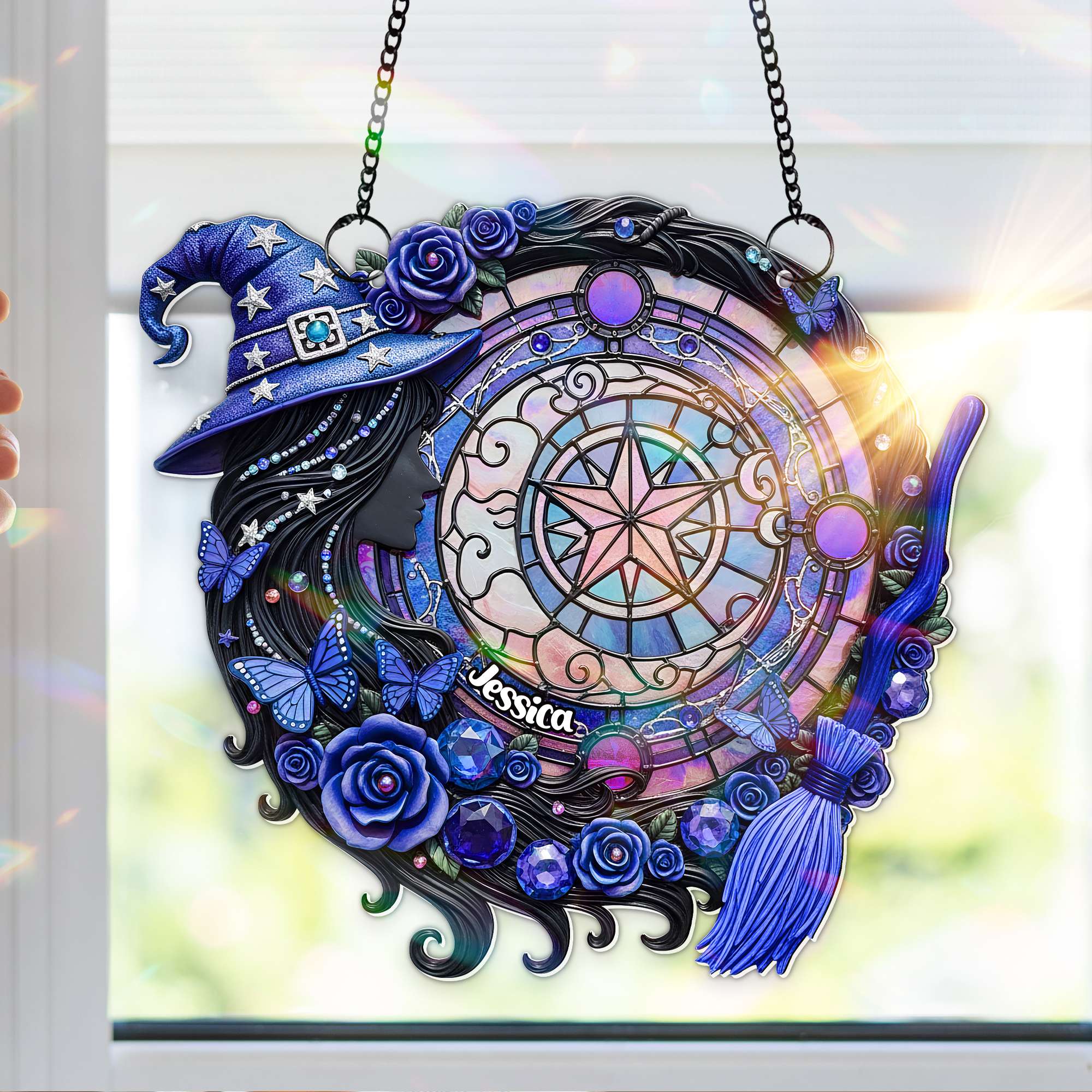 Mystical Witch Suncatcher - Personalized Gifts For Witch Lovers 10TOLU150725 - Image 3