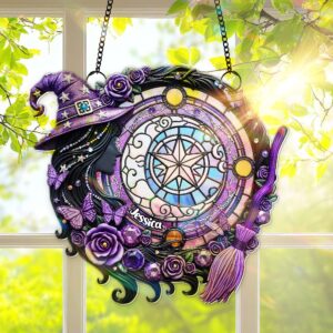 Mystical Witch Suncatcher - Personalized Gifts For Witch Lovers 10TOLU150725