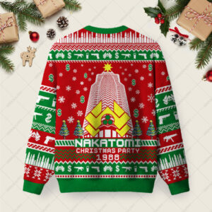 Alternative view of Nakatomi Corporation Christmas Party Snowflake Tower Ugly Christmas Fuzzy Fleece Sweatshirt
