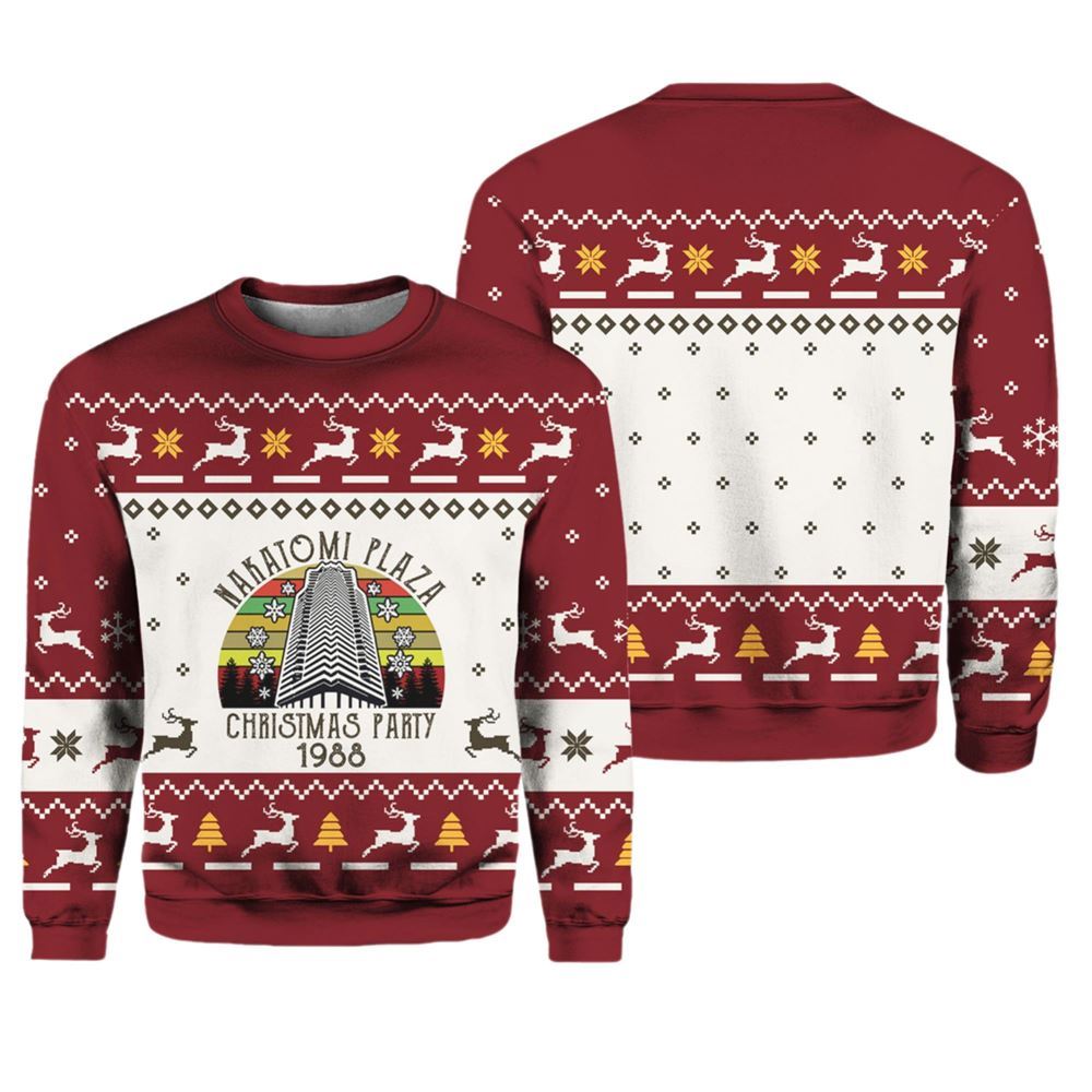 Nakatomi Plaza Christmas Party 1988 Ugly Christmas Sweater - Grishko.com