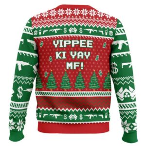 Alternative view of Nakatomi Plaza Green Funny Ugly Christmas Sweater