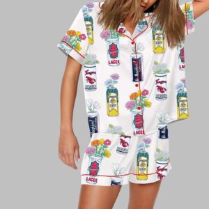 Alternative view of Narragansett Beer Art Rhode Island Print Pajama Set