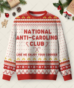 National Anti-Caroling Club Ugly Christmas Fuzzy Fleece Sweatshirt