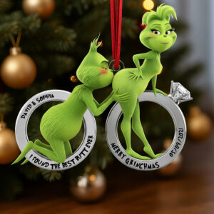 Alternative view of Naughty Couple Christmas Ornament - Personalized Gifts For Couple 05ohqn120925