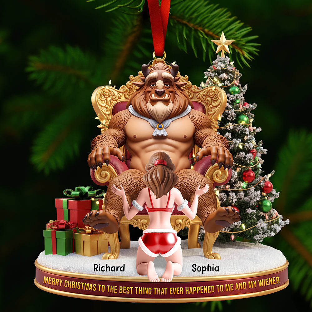 Naughty Couple Christmas Ornament, Personalized Gifts For Couple 01OHQN220925