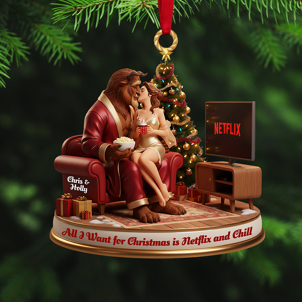Alternative view of Naughty Couple Custom Shape Acrylic Ornament, Personalized Gifts For Christmas 02pgta231025