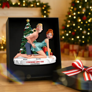 Alternative view of Naughty Couple I F**king Love You Ornament 05ohqn091025 - Personalized Gifts For Couple