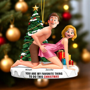 Alternative view of Naughty Couple Ornament - Personalized Gifts For Couples 01ohqn170925