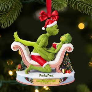 Alternative view of Naughty Green Couple Ornament - Personalized Gifts For Couples 01OHLU101025