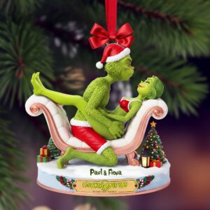 Naughty Green Couple Ornament - Personalized Gifts For Couples 01OHLU101025