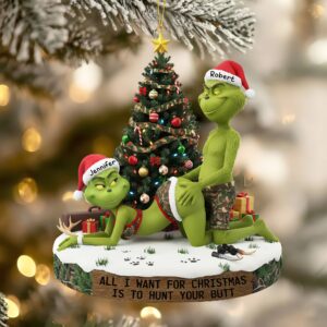 Naughty Green Couple Ornament - Personalized Gifts For Hunting  Couple 02ohti300925