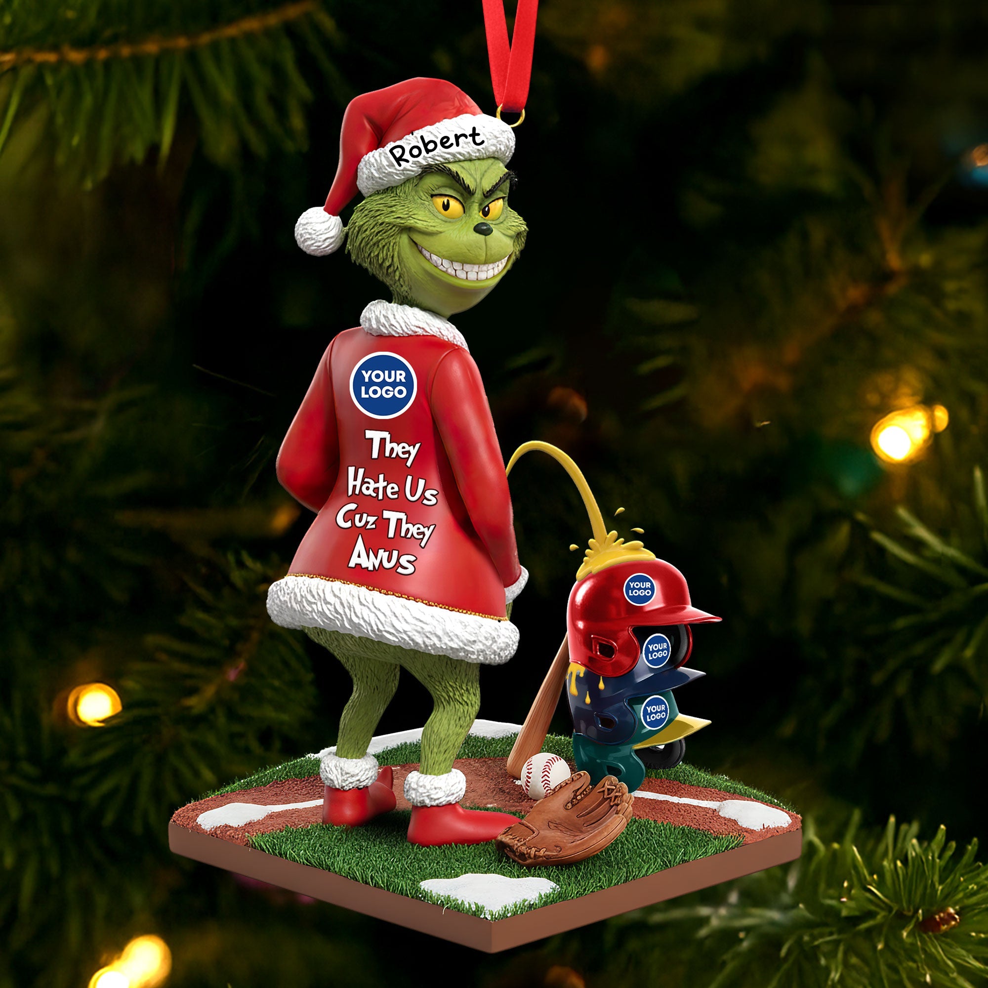 Naughty Green Monster Personalized Gifts For Sport Lovers Christmas Ornament 02huti011025