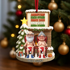 Alternative view of Naughty Old Couple Christmas Ornament - Personalized Gifts For Couple 01ohqn030925