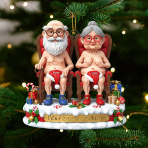 Alternative view of Naughty Old Couple Christmas Ornament - Personalized Gifts For Couple 03ohqn300825