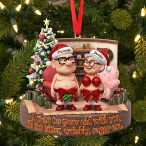 Naughty Old Couple Ornament - Personalized Gifts For Couple 04nati230925
