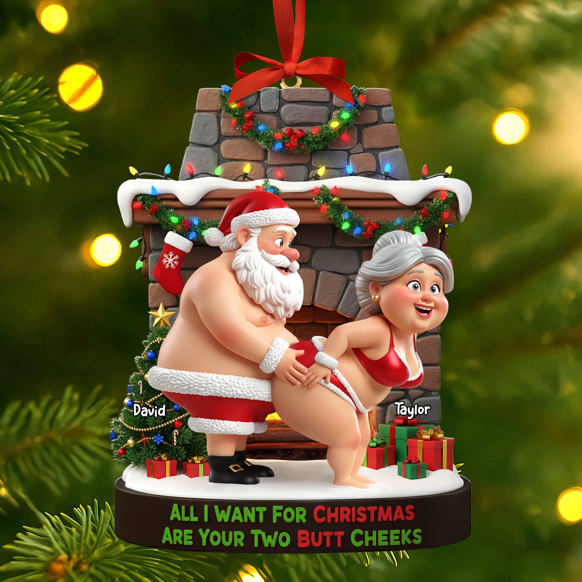 Naughty Old Gnome Couple Ornament - Personalized Gifts For Couple 03ohti230925