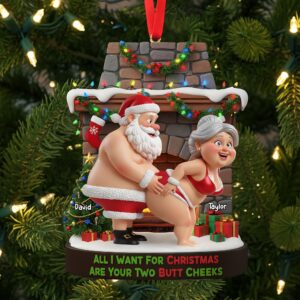 Alternative view of Naughty Old Gnome Couple Ornament - Personalized Gifts For Couple 03ohti230925