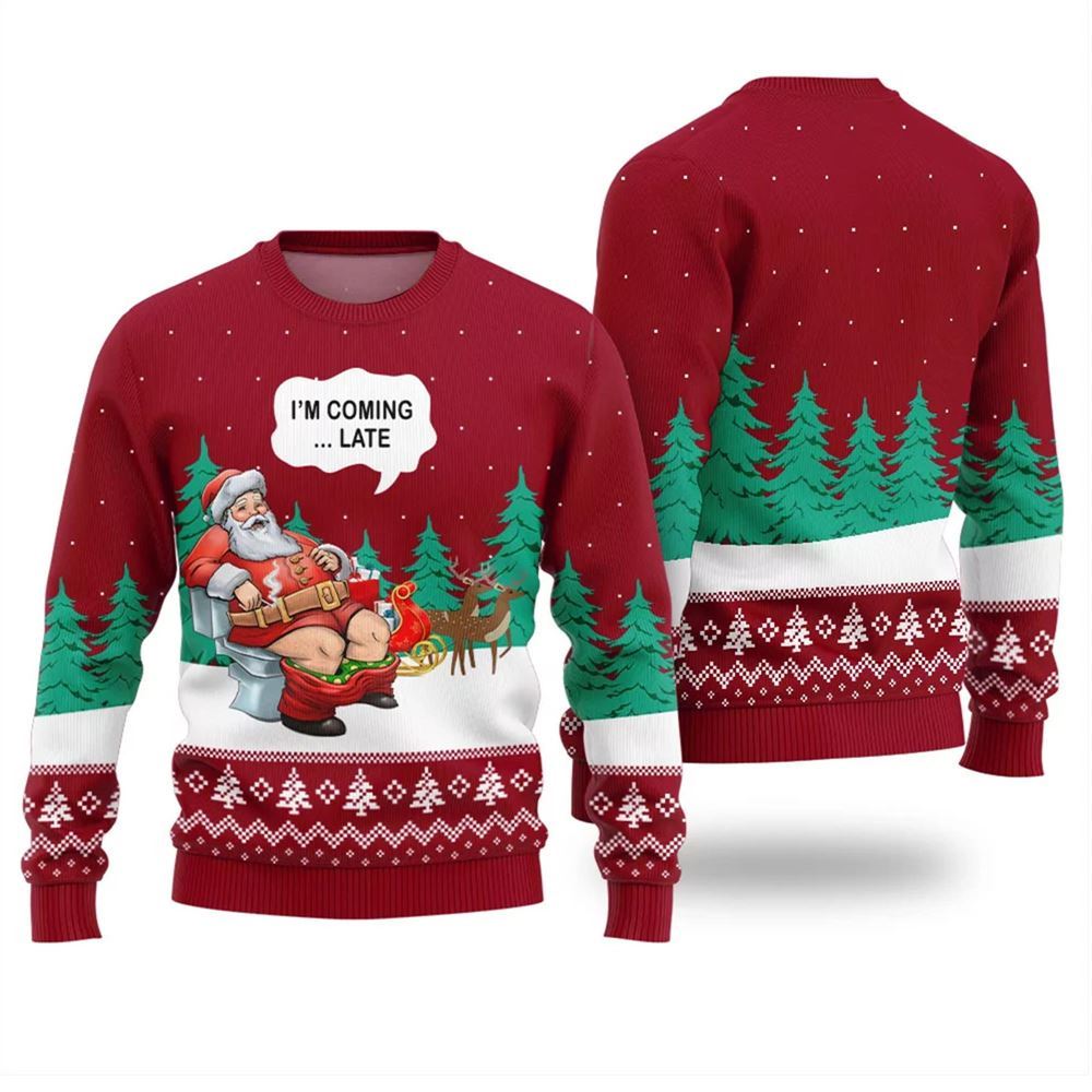 Naughty Santa Funny Christmas Sweater - Grishko.com
