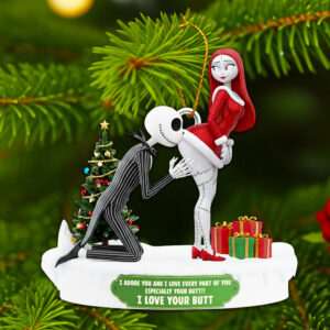 Naughty Skeleton Couple Christmas Ornament - Personalized Gifts For Couple 03ohdt110925