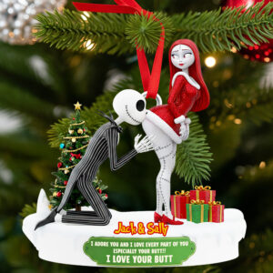 Alternative view of Naughty Skeleton Couple Christmas Ornament - Personalized Gifts For Couple 03ohdt110925