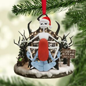 Alternative view of Naughty Skull Couple Ornament - Personalized Christmas Gift For Couples 02TGLU230925