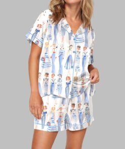 Nautical Style Pajama Set For Women