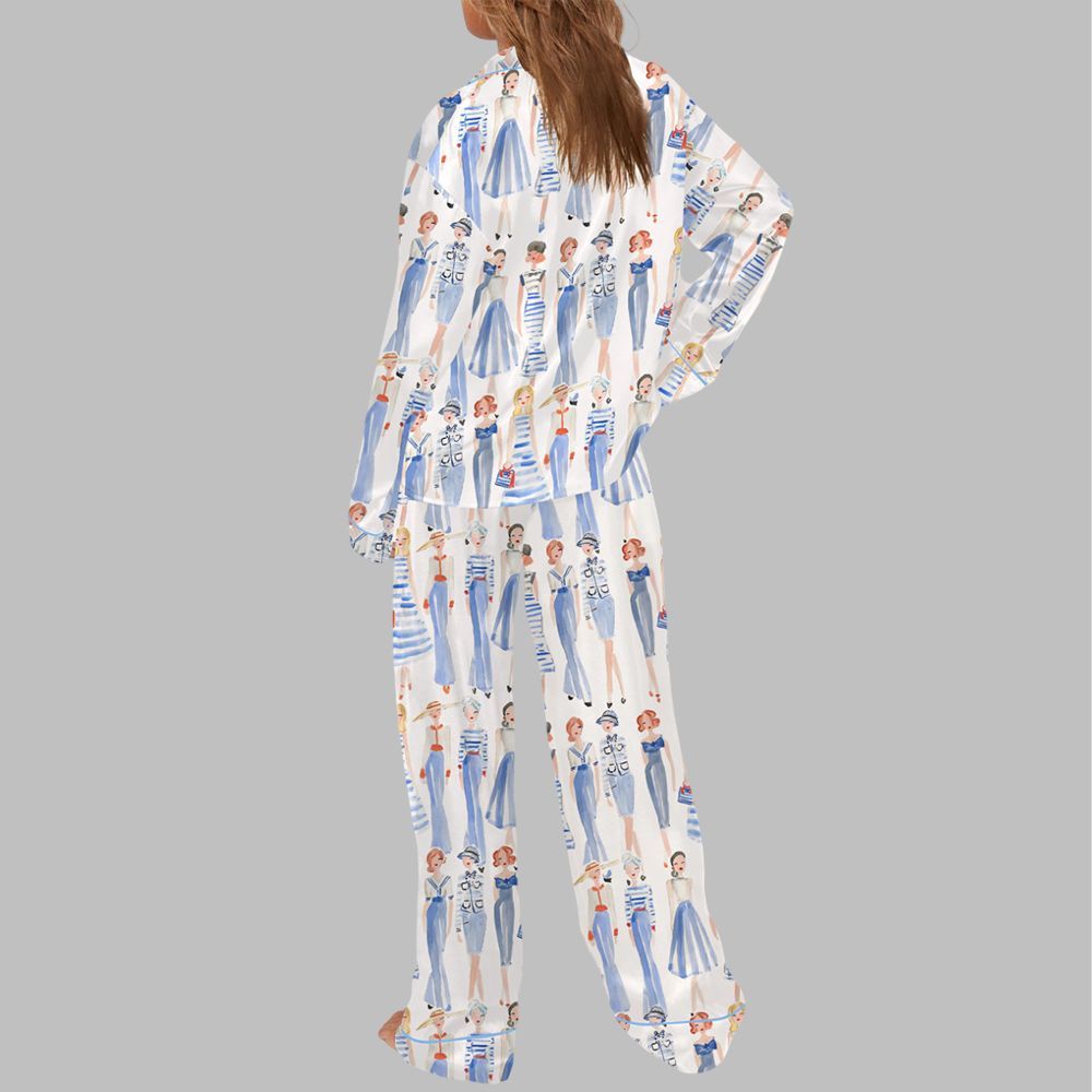 Nautical Style Pajama Set For Women - Image 3