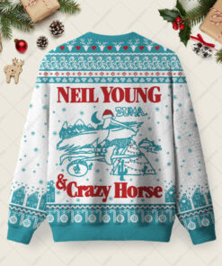 Alternative view of Neil Young & Crazy Horse Ugly Christmas Fuzzy Fleece Sweatshirt