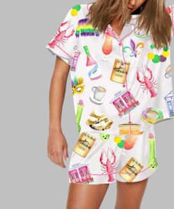 Alternative view of New Orleans Travel Mardi Gras Pajama Set