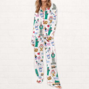 Alternative view of New York City Christmas Silky Satin Pajama Set